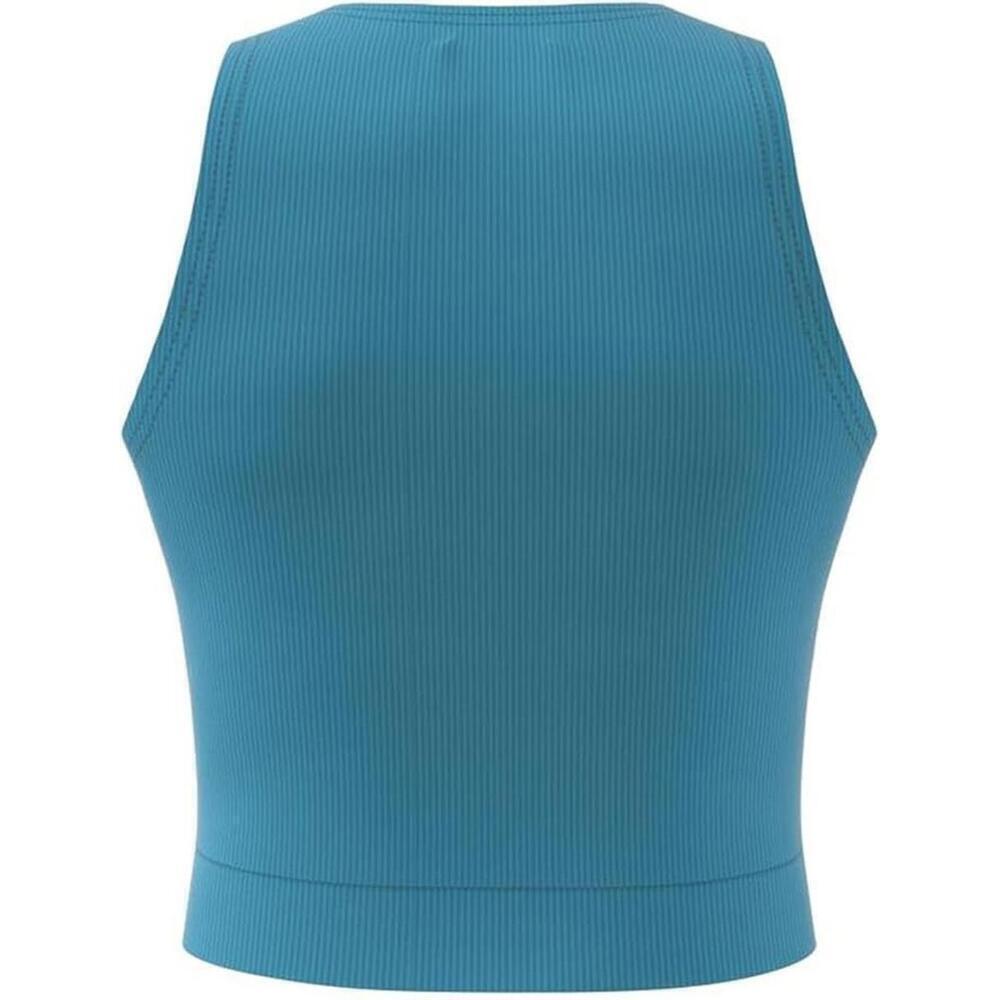 Adidas Women’s Sportswear Fitted Ribbed Tank Top, Blue XL - Picture 4 of 4